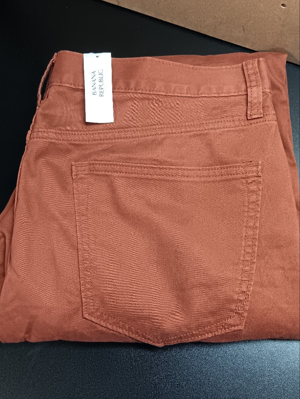 Banana Republic Sueded Slim Pants Mens 36x34 *Fits 38x33 Rich Rust Casual Preppy
